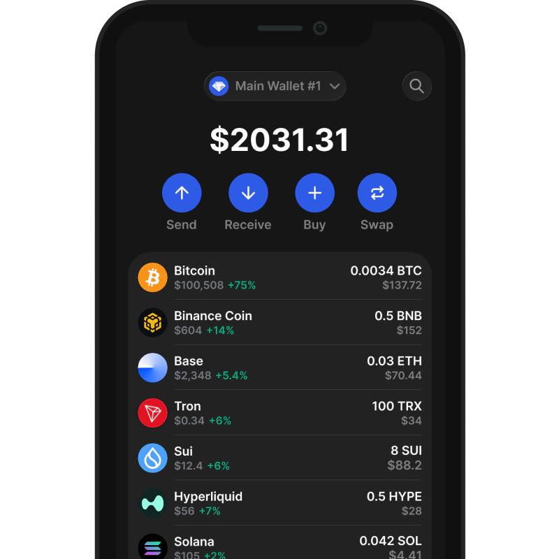 Gem Wallet wallet view