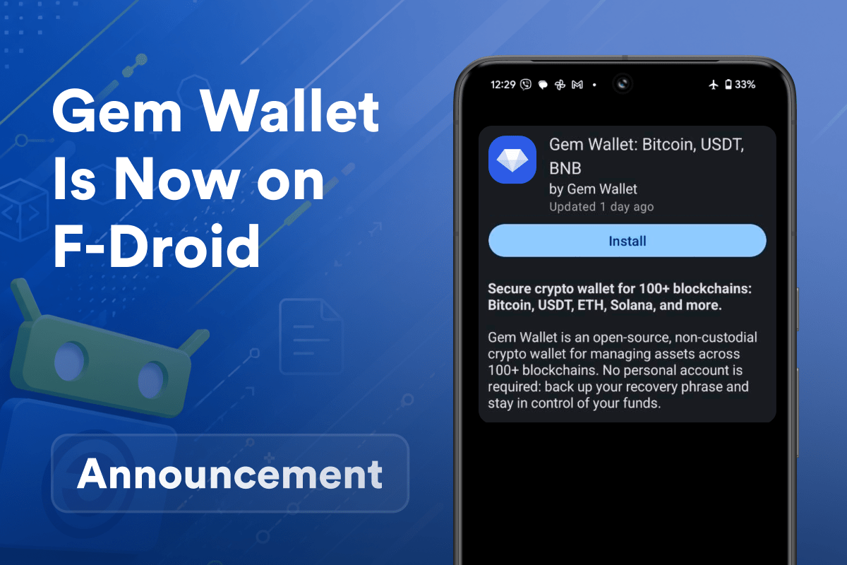 Gem Wallet Is Now on F-Droid: The Open-Source Crypto Wallet, No Google Needed
