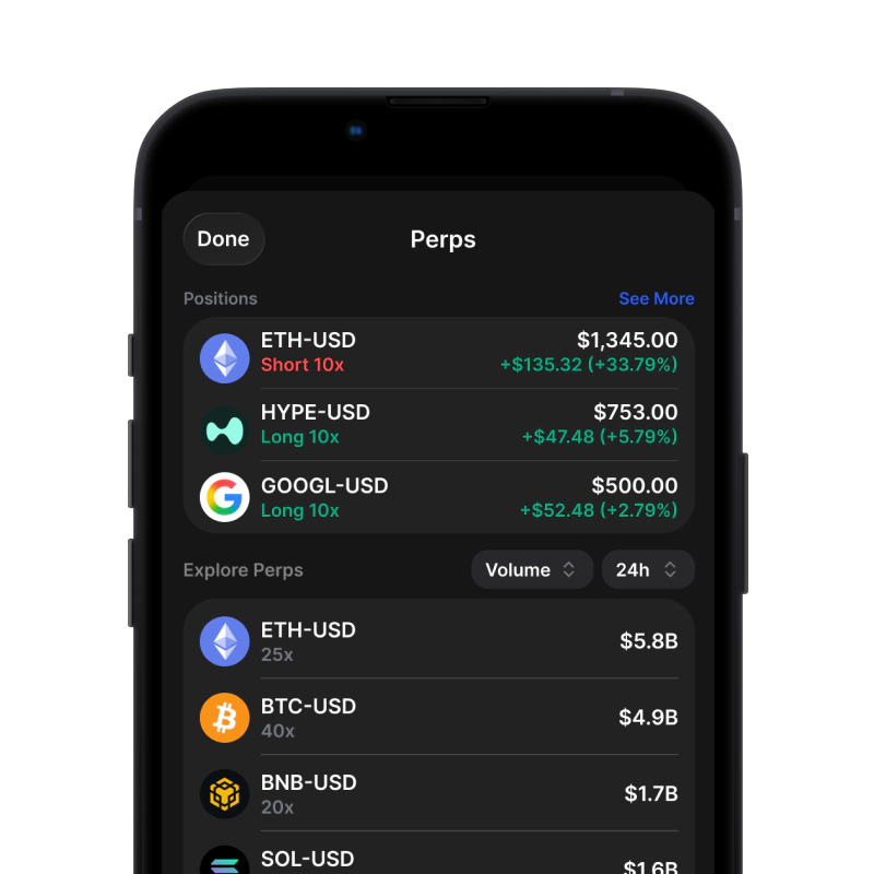 Gem Wallet Perpetuals wallet trading
