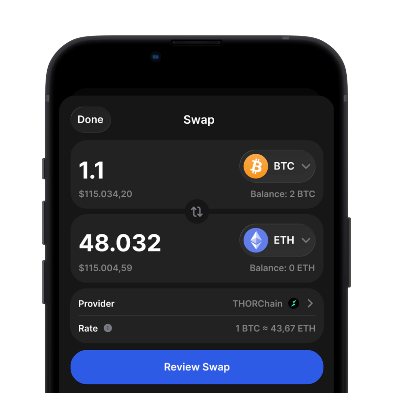 Gem Wallet swap crypto